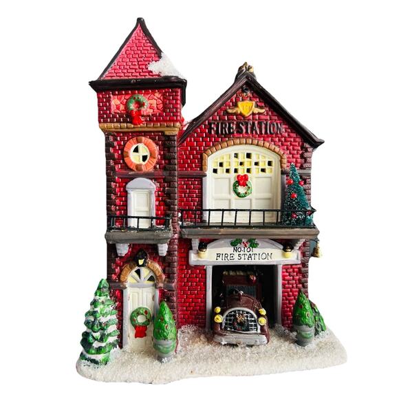 St Nicholas Square Fire Station 2007 Village Collection Illuminated Original Box - Picture 15 of 16